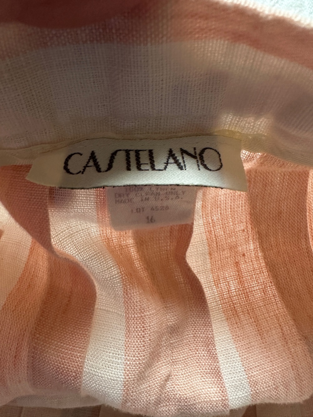 Striped Pink and Cream A-Line Women's Skirt - Picture 6 of 9